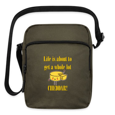 Life is About to Get a Whole Lot Cheddar | Upright Crossbody Bag - olive